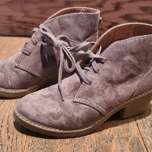 Merona - Womens - Laced Ankle Boots - Suede - Brown - Size 7